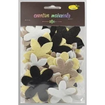 Set školních potřeb Kwiatki z filcu tonacja czarno-szara 60szt