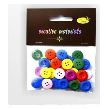 Set školních potřeb Guziki drewniane kolorowe 15mm 15g