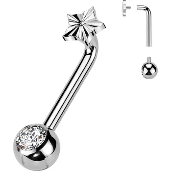 Piercing Šperky4U Christina piercing TITAN, hvězdička - KT008-C