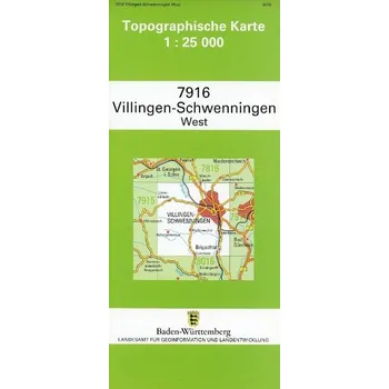 Topographische Karte Baden-Württemberg Villingen-Schwenningen, West