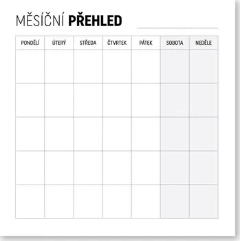 Samolepící bloček Fleppi Samolepicí bloček Měsíční přehled | 75x75 mm, 50 listů