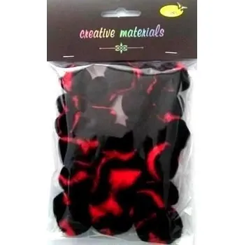 Set školních potřeb Pompony dwukolorowe czerwono czarne 25-40mm 21szt