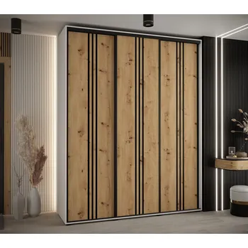 Šatní skříň Šatní skříň Cannes 6 - hloubka 60 cm Barva korpusu: Bílá, Rozměry: 100 cm, Dveře: Dub-Artisan