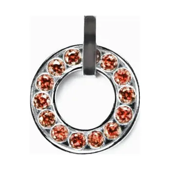 Přívěsek Stříbrný přívěsek kruh orange zirkony - P1290 (Stříbrný přívěsek kruh se zirkony)