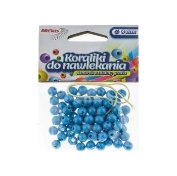 Koraliki do nawlekania niebieskie+ sznurek 6mm 16g