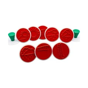 Dětské razítko Velká razítka Počasí, průměr 7,5 cm, 10 kusů