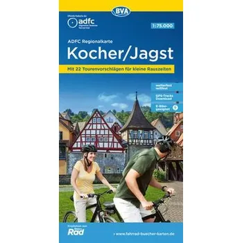 ADFC-Regionalkarte Kocher/ Jagst, 1:75.000, mit Tagestourenvorschlägen, reiß- und wetterfest, E-Bike-geeignet, GPS-Tracks-Downlo - BVA BikeMedia GmbH
