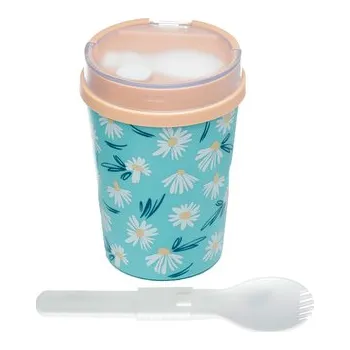 Svačinový box Znovupoužitelná nádoba na oběd 500ml s vidličkolžící Sedmikráska