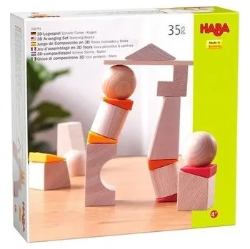 Dřevěná hračka Zestaw do układania 3D Krzywe wieże kulki