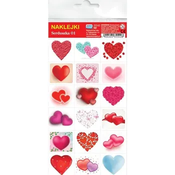 Set školních potřeb Naklejki. Serduszka