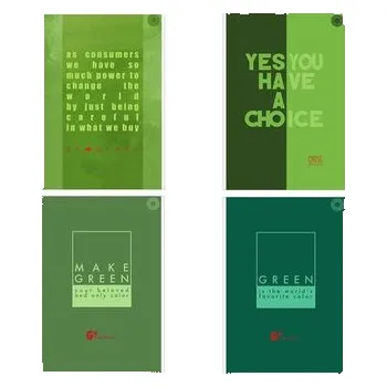 Set školních potřeb Blok notatnik A4/80K kratka Think Green (4szt)