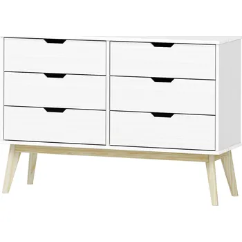 Komoda Idea nábytek Komoda 3+3 zásuvky BONITO bílý lak