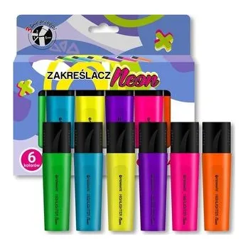 Set školních potřeb Zakreślacz neonowy 6 kolorów