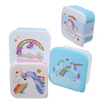 Svačinový box SADA 3 KS KRABIČKA NA SVAČINU UNICORN