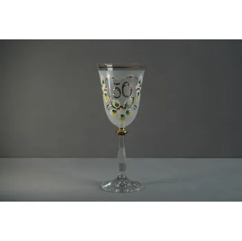 Sklenice Jubilejní sklenice na víno Angela 50 let (250ml bílá)