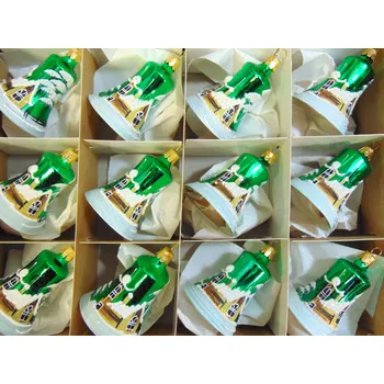 Vánoční ozdoba Vánoční zvoneček set 12ks zelený lesk