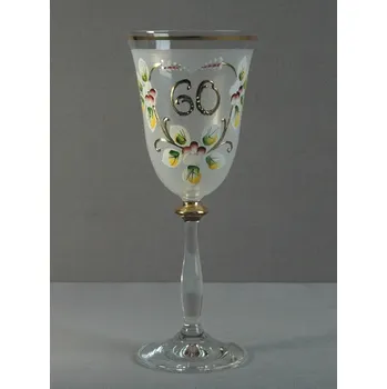 Sklenice Jubilejní sklenice na víno Angela 60let (250ml bílá)