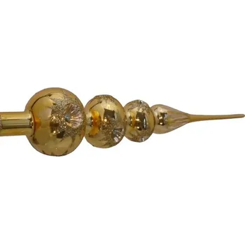 Vánoční ozdoba Vánoční špička 587 trojkulová zlatý mat/lesk