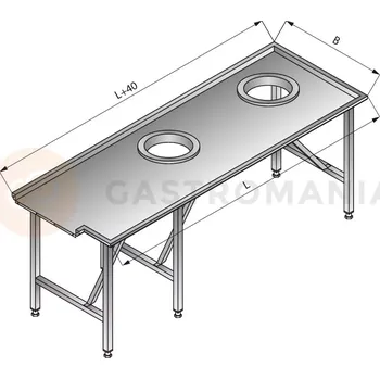 Počítačový stůl Jednoduchý třídící stůl, levý, 2200x1200x850 mm | LOZAMET, LO304/2212