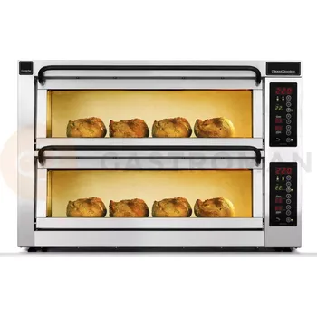 Pec na pizzu Dvoukomorová pec na pizzu, 4x pizza 40 cm, komory o rozměrech 820x410x195 mm | PIZZA MASTER, CounterTop 402ED-DW