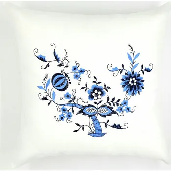 Dekorativní polštářek BYTEMA Povlak na polštář CIBULÁK MODRO-BÍLÝ 40 x 40 cm