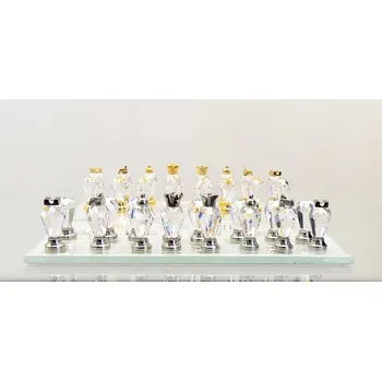 Šachy Křišťálové šachy 15x15cm v dárkové kazetě