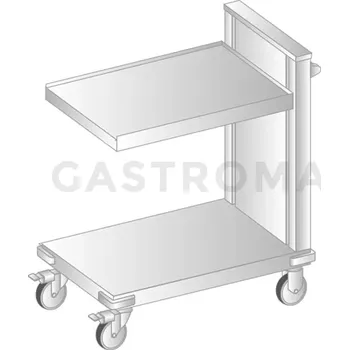 Kancelářský vozík Vozík na podnosy se zvedací plošinou z nerezové oceli 515x765x1020 mm | DORA METAL, DM-3417