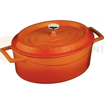 Servírovací stolek Litinový hrnec oranžový s poklicí, 7,06 l | FINE DINE, 832158