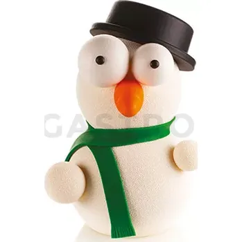 Čokoládová tyčinka Sada termoformovaných forem na čokoládu, Sněhulák 3D - 212x181 mm | SILIKOMART, Kit Mr Snow