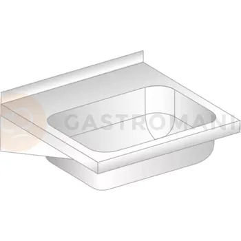 Umyvadlo Dřez nástěnný z nerezové oceli bez krytu 400x400x150 mm | DORA METAL, DM-3253