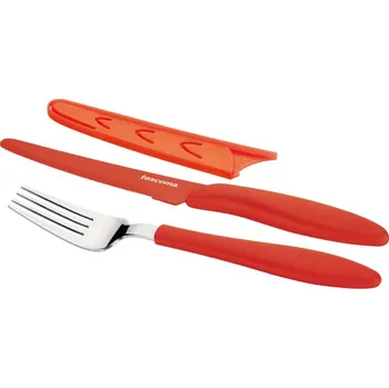 Kuchyňský nůž TESCOMA Ant.nůž jídel.a vidlička PRESTO TONE, červená