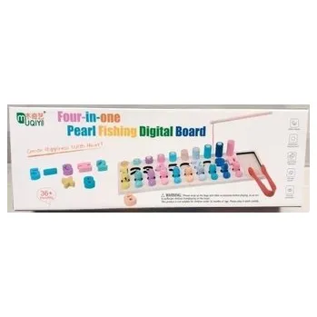 Dřevěná hračka Drewniany zestaw edukacyjny - cyferki i rybki