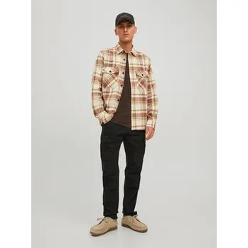 Pánské oblečení Jack & Jones Kalhoty z materiálu Ace 12216664 Černá Carrot Fit 32_34