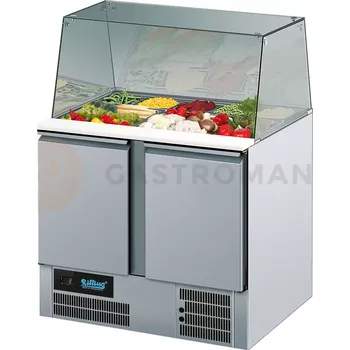 Chladící stůl Saladetta GN 1/1 270 l, 950x680x1200 mm se skleněným nádstavcem | RILLING, AKT SA795 00EV