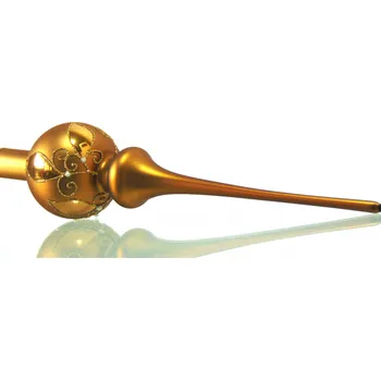 Vánoční ozdoba Vánoční špička 1 koule mat 3209 staromosaz