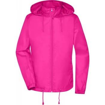 Dámská větrovka James & Nicholson Základní dámská větrovka s kapucí James and Nicholson Barva: růžová výrazná, Velikost: S JN1131