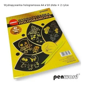 Set školních potřeb Wydrapywanka hologramowa A4 złota