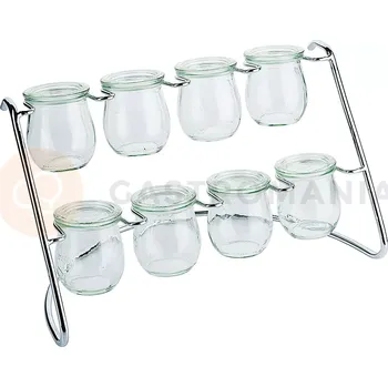 Servírovací stolek Etažér z chromované oceli s osmi sklenicemi Weck | CONTACTO, 3295/008