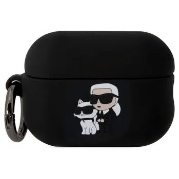 Telefonní příslušenství Karl Lagerfeld 3D Logo NFT Karl and Choupette pouzdro AirPods Pro 2 černé