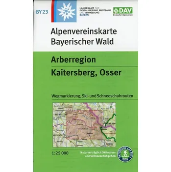 Alpenvereinskarte Bayerischer Wald, Arberregion, Kaitersberg, Osser 1:25 000 - Alpenverein, Deutscher