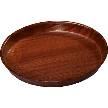 Tác kulatý, dřevěný, protiskluzový se zvýšeným okrajem, pr. 320 mm mahagon | HENDI, 507711
