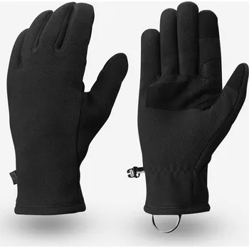 Rukavice QUECHUA Turistické fleecové rukavice MT 500 XL ČERNÁ|ŠEDÁ