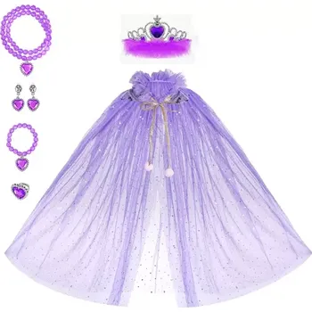 Dívčí šaty jerbro Plášť / Kostým princezna s doplňky Fialová