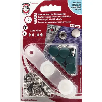 Nýt Kohinoor Druky kovové 15 mm, tmavě zelené