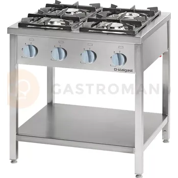 Sporák Plynový sporák, 4 hořáky, 900x900x850 mm, 22,5 kW, G20 | STALGAST, 999521