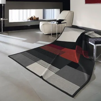 deka SCANquilt pléd VELURO moderní kostka šedočernocihlová střední 150 x 200 cm