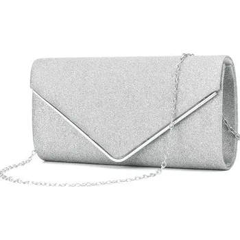 Kabelka Camerazar Elegantní dámská večerní kabelka brokátová/stříbrná