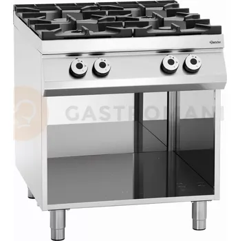 Sporák Volněstojící plynový sporák 800x900x900 mm, 4 hořáky | BARTSCHER, 2951131