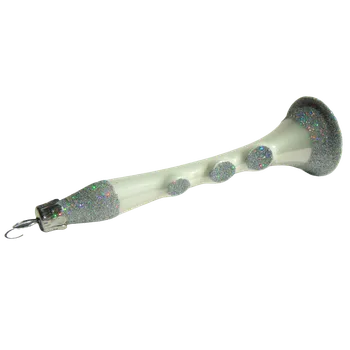 Vánoční ozdoba Vánoční ozdoba klarinet bílý dekor