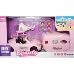 Samochód dla lalki z przyczepą